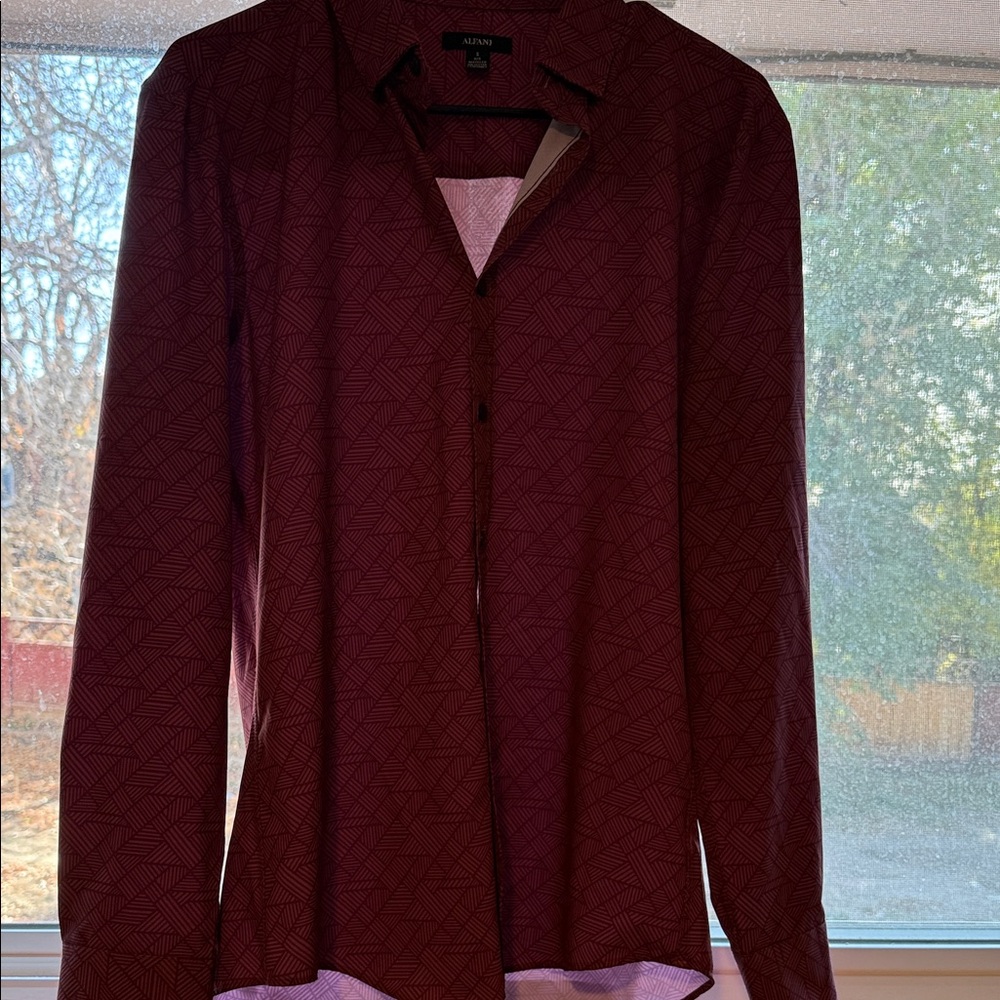 Alfani Burgundy Dress Shirt